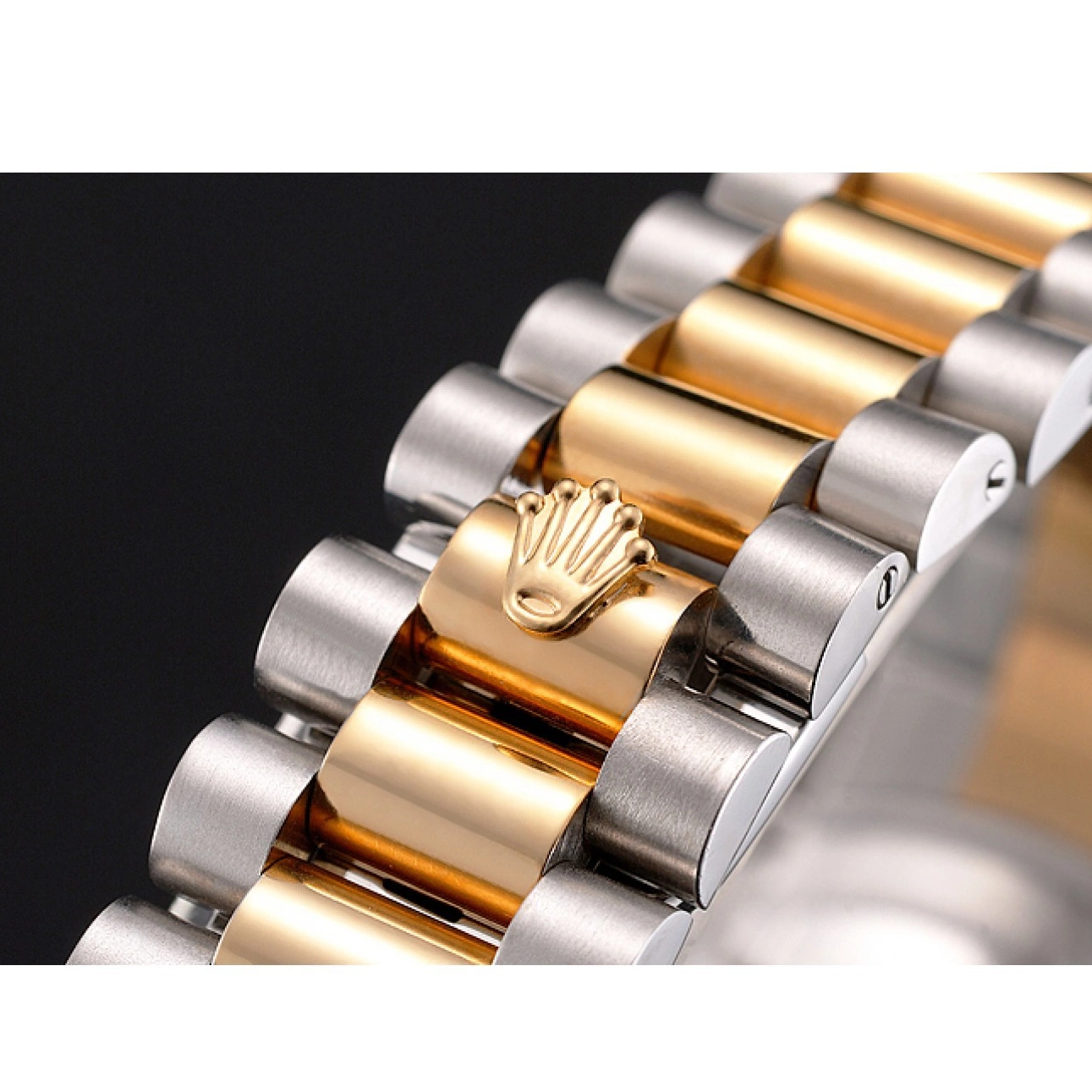 Good copy rolex watches Swiss Bracelet Marks Diamond Stainless Hour White Two Dial Tone Case Rolex Bezel Datejust Steel Gold 0729